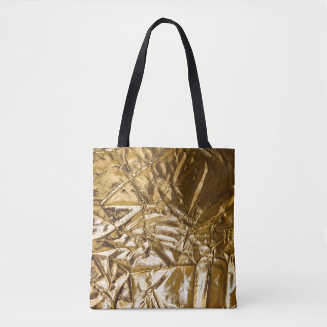 GOLDEN CRUSHED TEXTILE TOTE BAG (Front)
