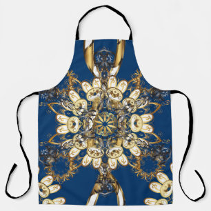 Golden Curls, Oriental Vintage Pattern. Apron