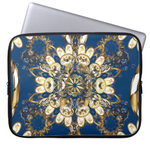 Golden Curls, Oriental Vintage Pattern. Laptop Sleeve