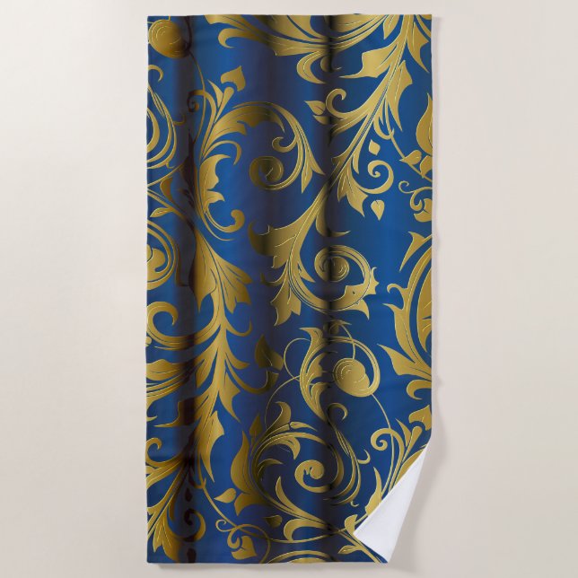 Golden Curtains 1 Beach Towel (Front)
