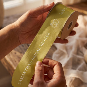 Golden Custom Bridal Shower Satin Ribbon