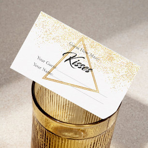 Golden Cute How Many Kisses Bridal Enclosure Card