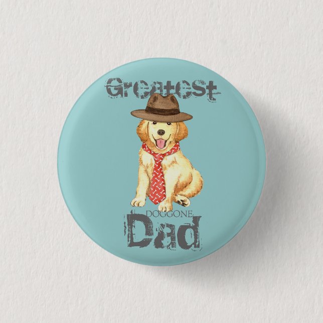 Golden Dad 3 Cm Round Badge (Front)