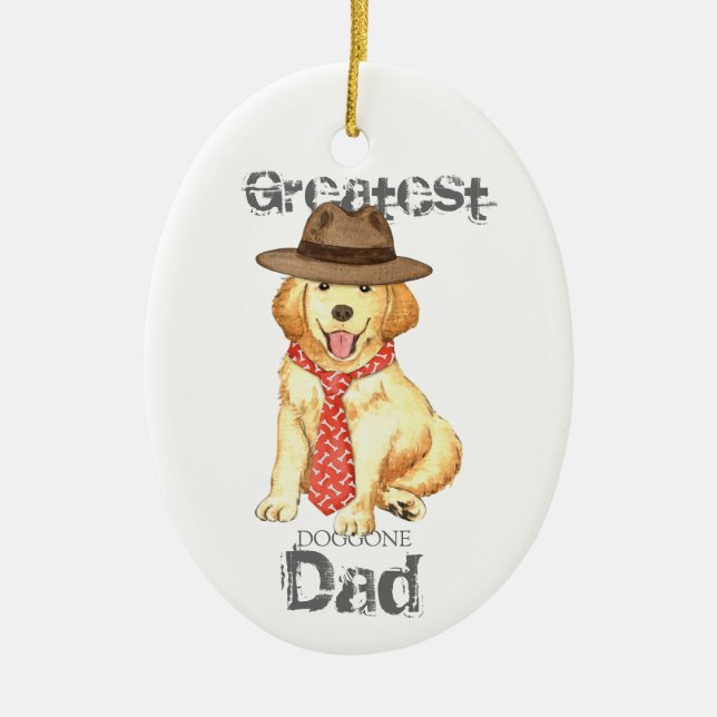 Golden Dad Ceramic Ornament (Front)