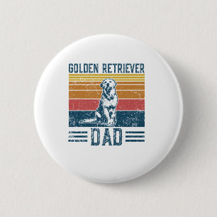 Golden Dad Dog - Vintage Golden Retriever Dad 6 Cm Round Badge
