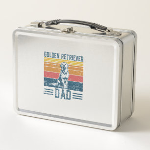 Golden Dad Dog - Vintage Golden Retriever Dad  Metal Lunch Box