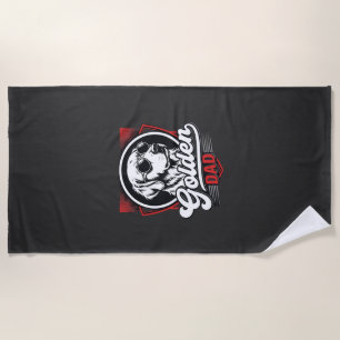 Golden Dad Golden Retriever Sunglasses Design Beach Towel