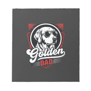 Golden Dad Golden Retriever Sunglasses Design Notepad