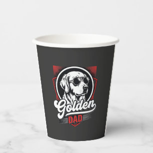 Golden Dad Golden Retriever Sunglasses Design Paper Cups