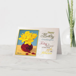 Golden daffodils birthday card for granddaughter