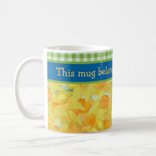 Golden Daffodils Coffee Mug to Customise (Left)