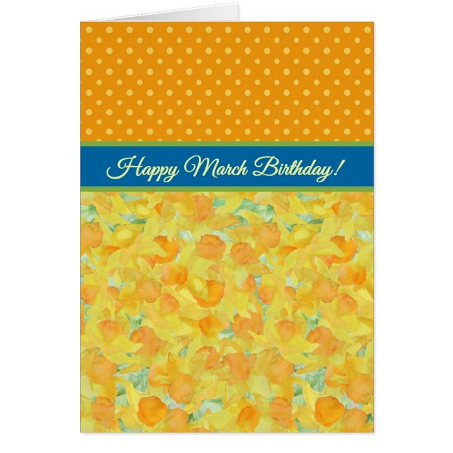 Golden Daffodils, March Birth Month Flower Card (Front)