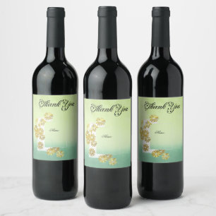Golden Daisy Dream Elegance Romance Vintage Chic Wine Label