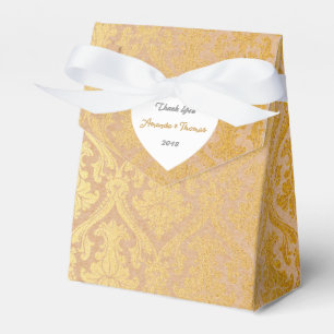 Golden Damask Cardboard Birthday Wedding Favour Favour Box