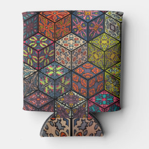 Golden Damask: Indian Vintage Wallpaper Can Cooler