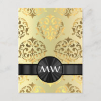 Golden damask monogrammed