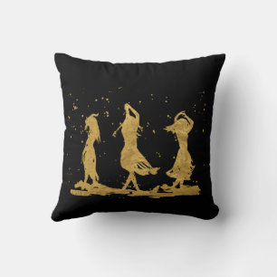 Golden Dancing Witches Cushion