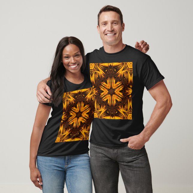 Golden Dandelion Bohemian Floral Graphic T-Shirt (Unisex)