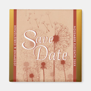 Golden Dandelion Save the Date Magnet