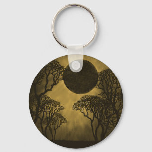 Golden Dark Forest Eclipse Keychain