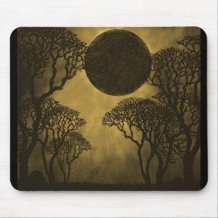 Golden Dark Forest Eclipse Mousepad