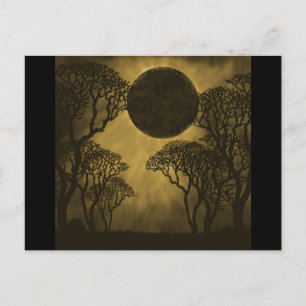 Golden Dark Forest Eclipse Postcard