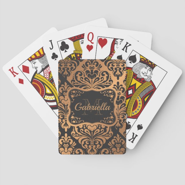 Golden Dasmask Pattern Playing Cards (Back)
