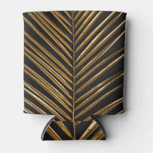 Golden Date Palm: Minimalist Black Background Can Cooler