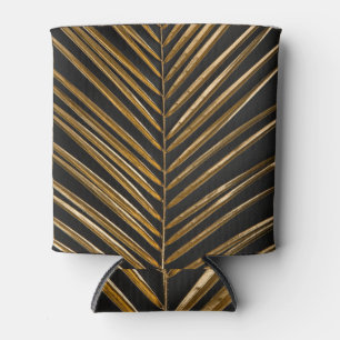 Golden Date Palm: Minimalist Black Background Can Cooler