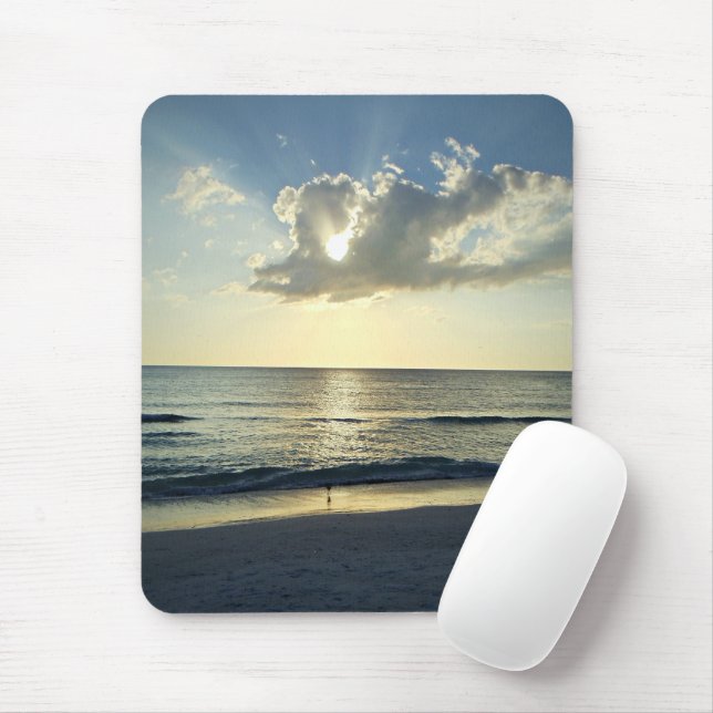 Golden Dawn by the Waves Mouse Pad (With Mouse)