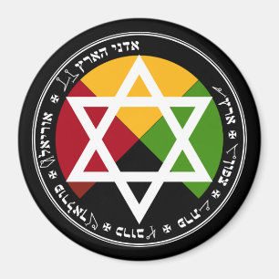 Golden Dawn Earth Pentacle on Black Magnet