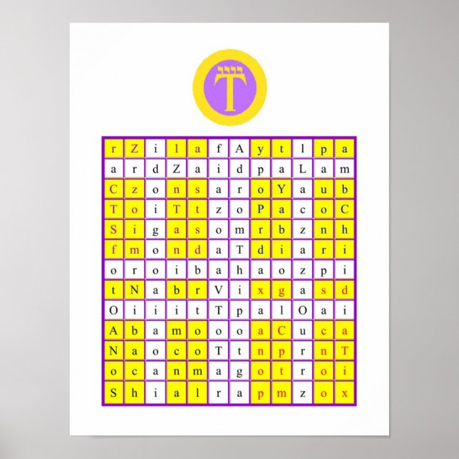 Golden Dawn Enochian Air Tablet / Watchtower Poster (Front)