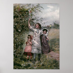 "Golden Days" Vintage Book Illustration Poster