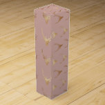 Golden Dear Head Blush Rose Holiday  Wine Box<br><div class="desc">A beautiful gold dear head pattern against a blush-rose background makes a spectacular accent for all your Christmas holiday needs.</div>