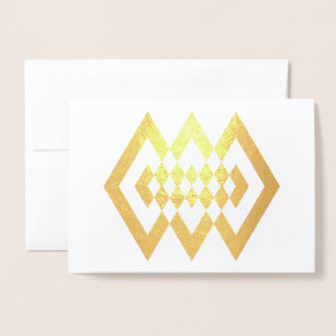 Golden Deco Shapes Foil Card