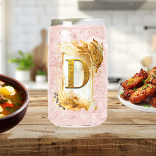 Golden Decorative Framed Monogram D Can Glass