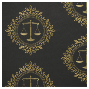 Golden Decorative Scales of Justice Law Gifts Fabric