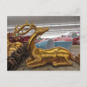 Golden Deer Decoration Postcard