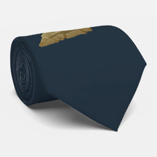 Golden Deer on Dark Blue, Customisable Tie
