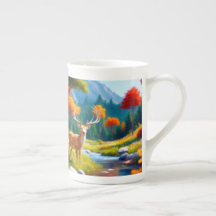 Golden Deer Standing in The Forest-987679 Bone China Mug