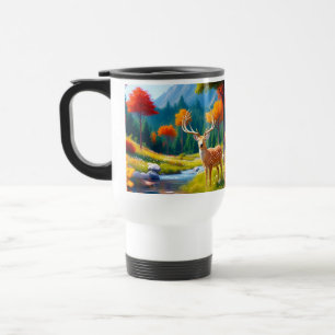 Golden Deer Standing in The Forest-987679 Travel Mug