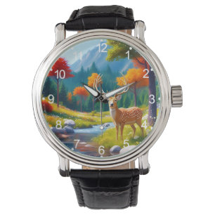 Golden Deer Standing in The Forest-987679 Watch