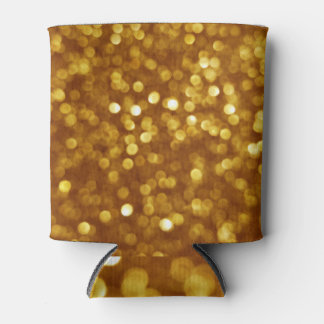 Golden defocused glitter, sparkling texture. can cooler