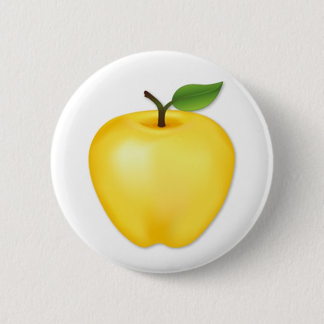 Golden Delicious Apple 6 Cm Round Badge (Front)