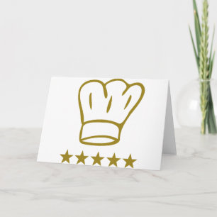golden deluxe chef hat 5 stars icon card