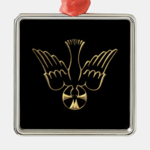 Golden Descent of The Holy Spirit Symbol Metal Tree Decoration