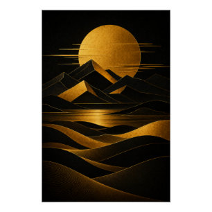 Golden Desert Horizon Poster