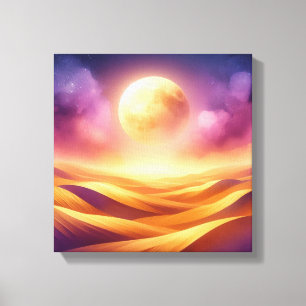 Golden Desert Moonlight – Back to School Art Canvas Print