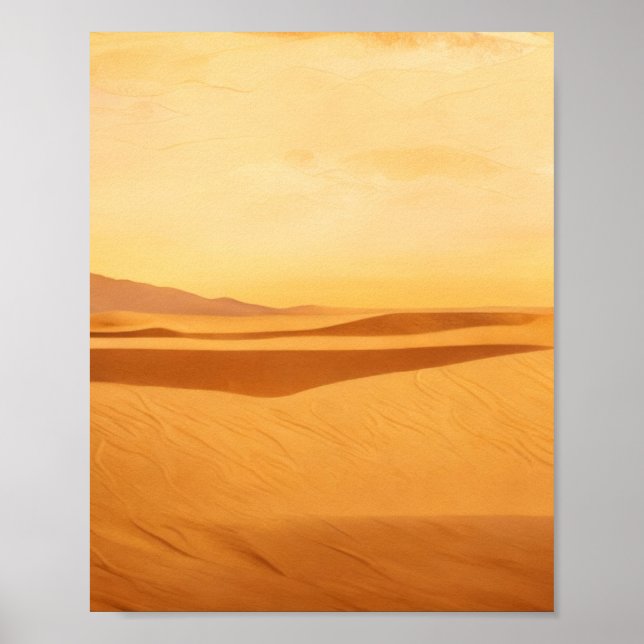 Golden Desert Solitude Poster (Front)