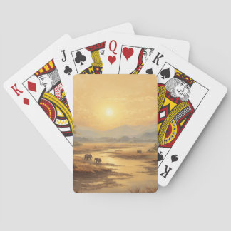 Golden Desert Sunset Dunes Playing Cards